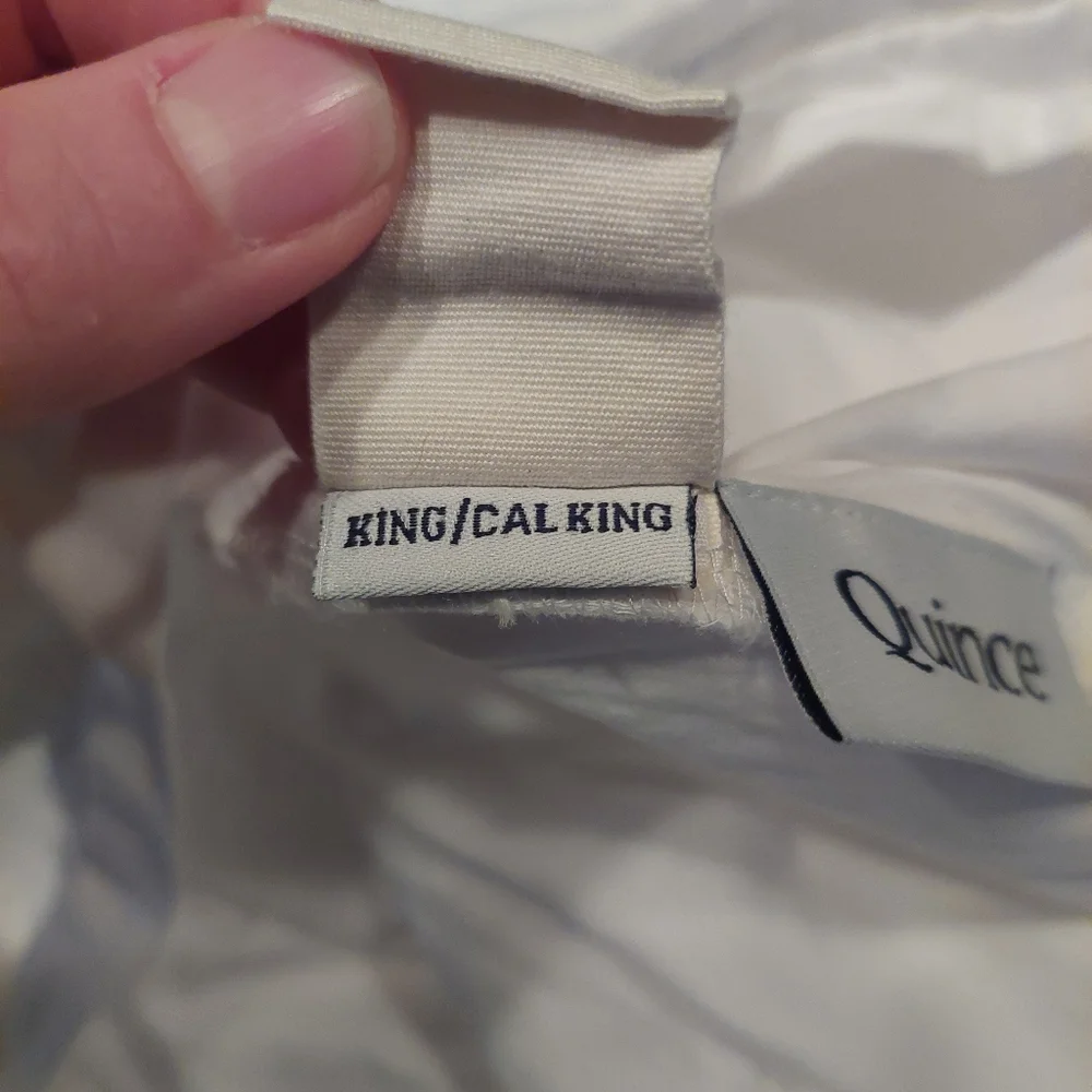 Quince 100% Organic Cotton Sateen White Duvet & Shams! King/ Cal King (760)